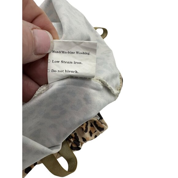 Leopard Print Cropped Camisole Womens Size S Babydoll Y2K 90s Lace‎ Coquette - Picture 7 of 7